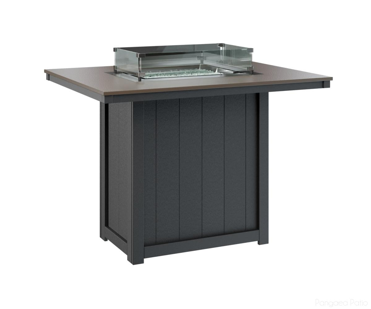 BGDHFT4254BBZBK-Berlin Gardens-Donoma 42" x 54" Rectangular Fire Table - Hammered Top - Bar Height-Bronze BG-Black BG-Pangaea Patio