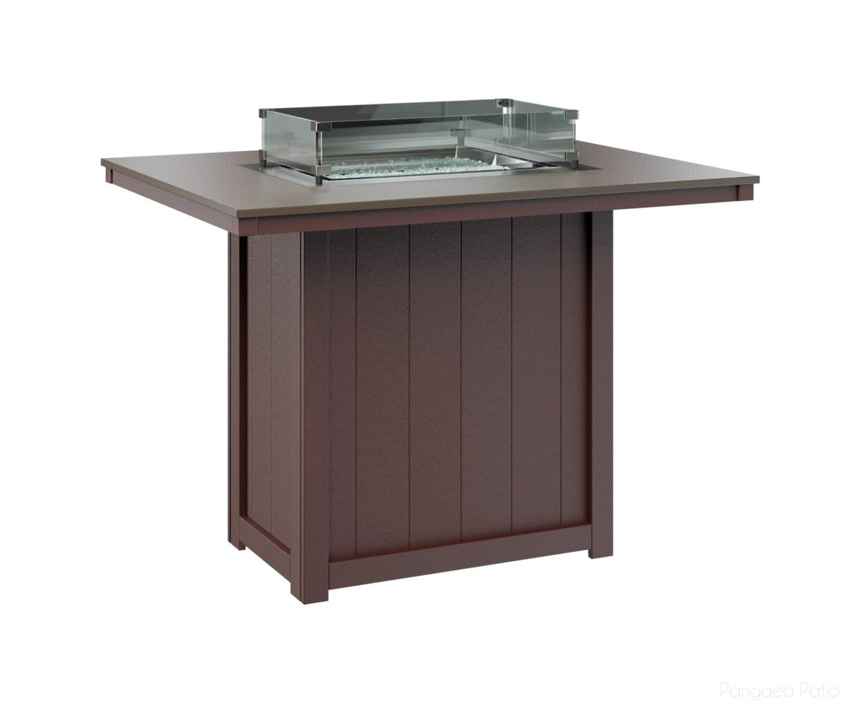 BGDHFT4254BBZBY-Berlin Gardens-Donoma 42" x 54" Rectangular Fire Table - Hammered Top - Bar Height-Bronze BG-Burgundy BG-Pangaea Patio