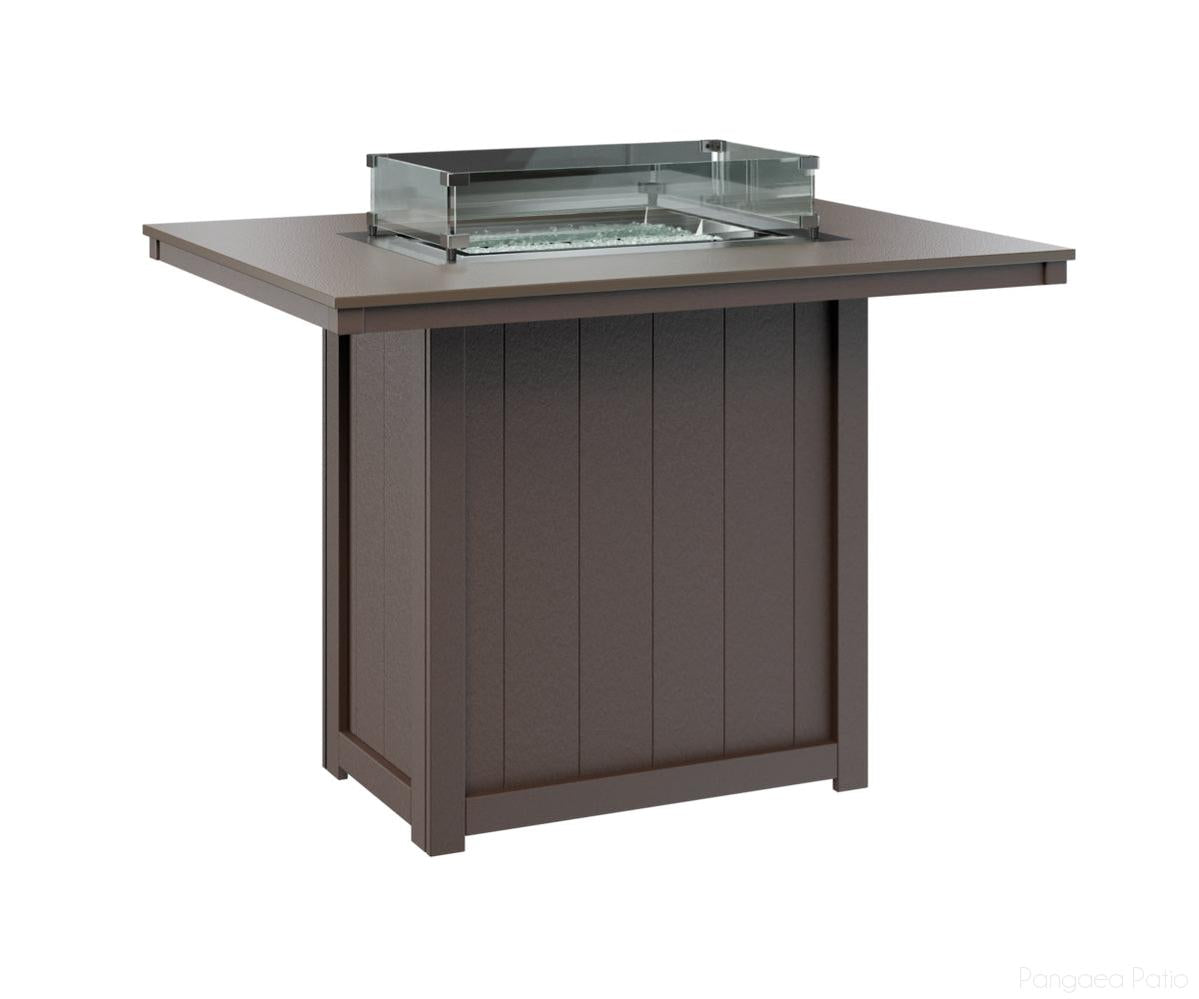 BGDHFT4254BBZCB-Berlin Gardens-Donoma 42" x 54" Rectangular Fire Table - Hammered Top - Bar Height-Bronze BG-Chocolate Brown BG-Pangaea Patio