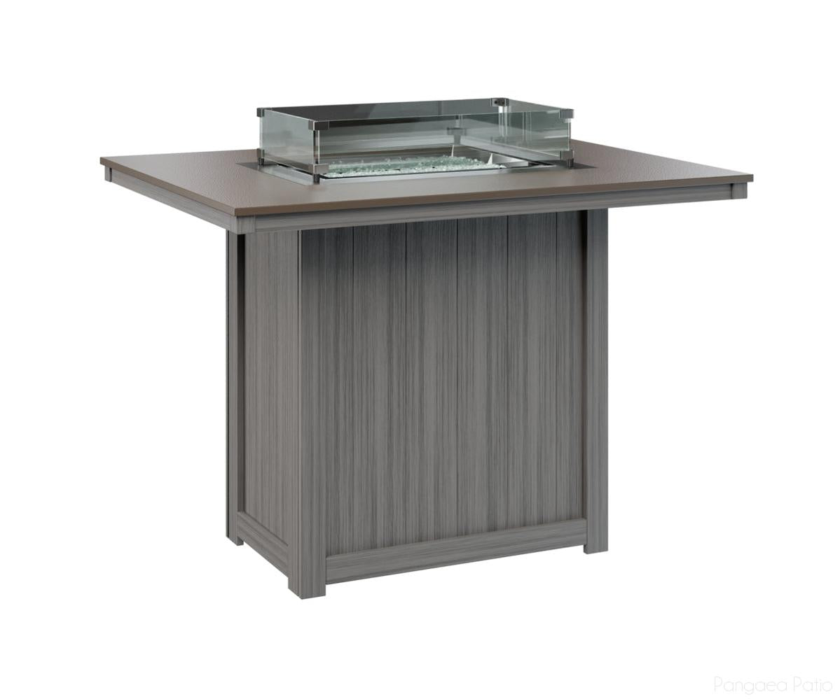 BGDHFT4254BBZDG-Berlin Gardens-Donoma 42" x 54" Rectangular Fire Table - Hammered Top - Bar Height-Bronze BG-Driftwood Gray BG-Pangaea Patio
