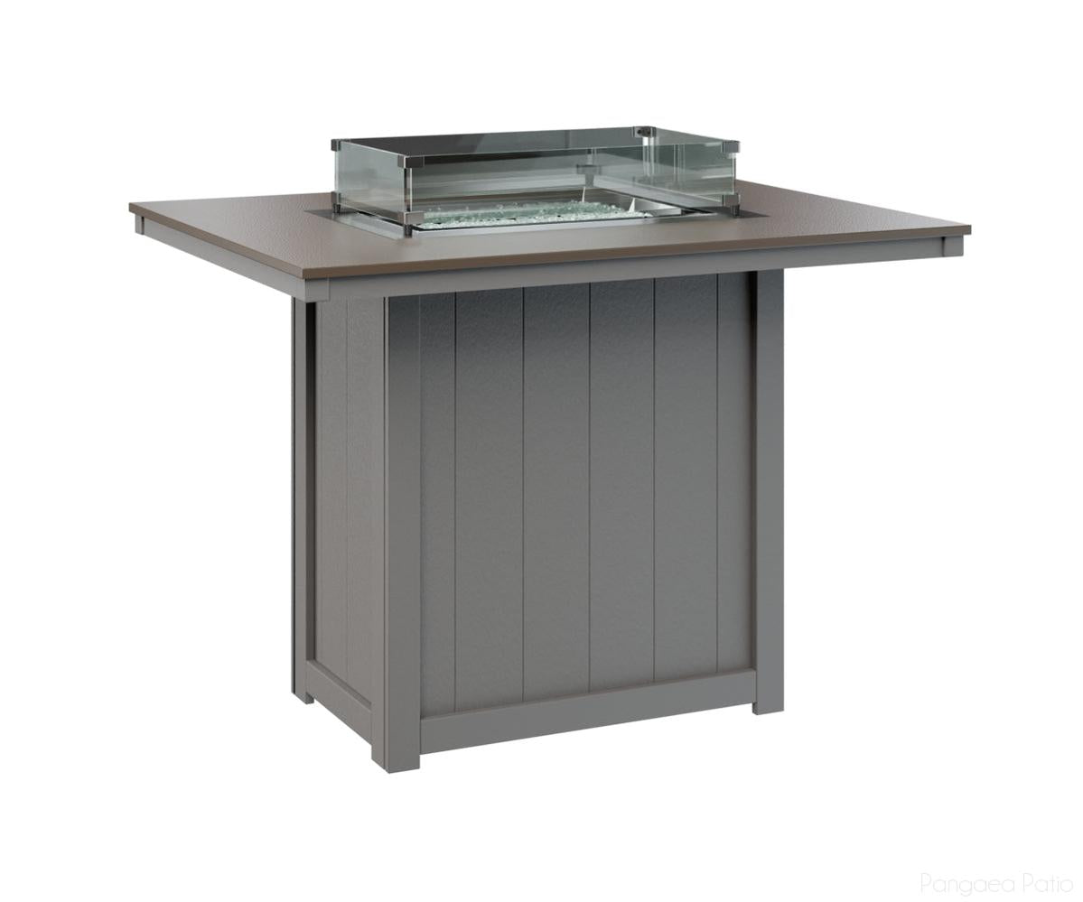 BGDHFT4254BBZLG-Berlin Gardens-Donoma 42" x 54" Rectangular Fire Table - Hammered Top - Bar Height-Bronze BG-Light Gray BG-Pangaea Patio