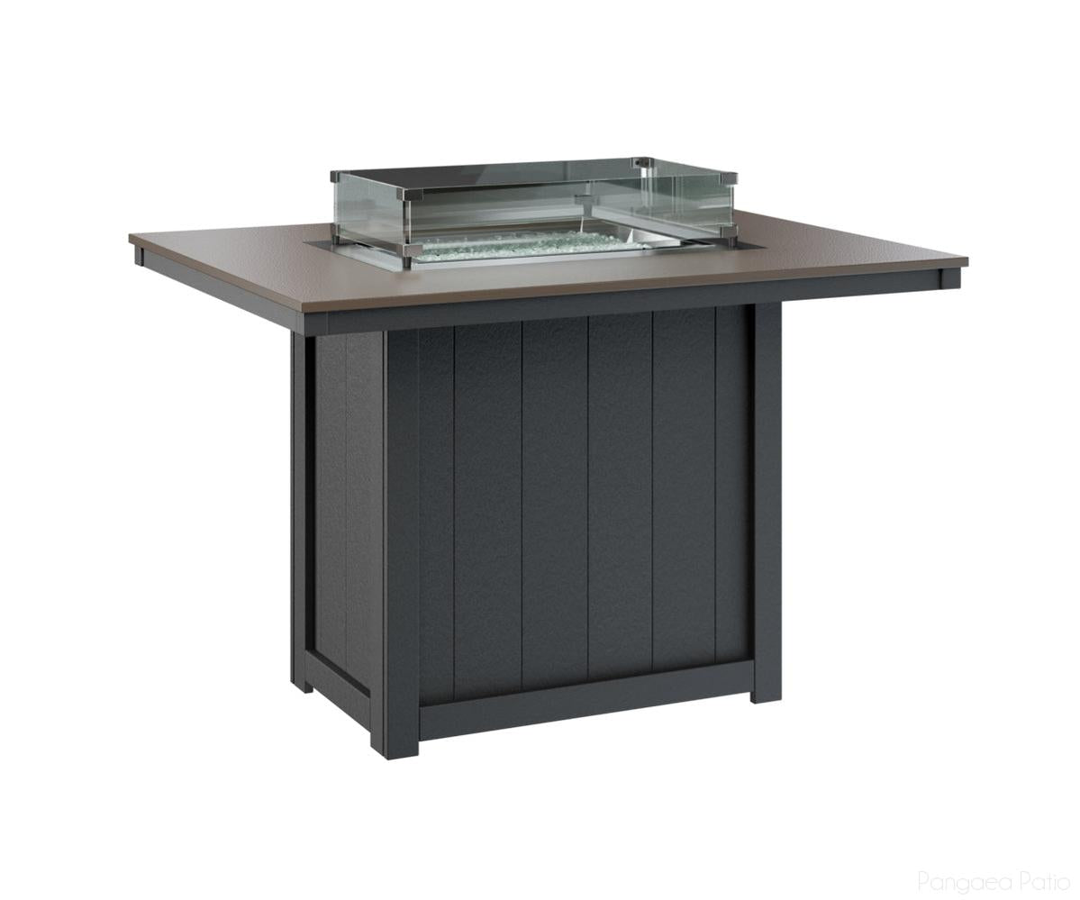 BGDHFT4254CBZBK-Berlin Gardens-Donoma 42" x 54" Rectangular Fire Table - Hammered Top - Counter Height-Bronze BG-Black BG-Pangaea Patio