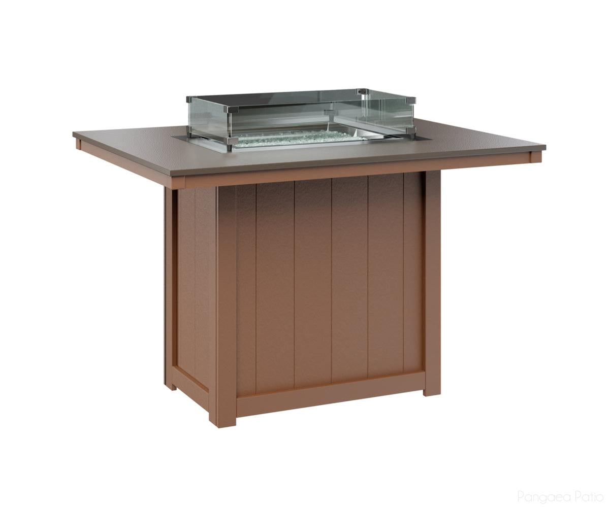 BGDHFT4254CBZCD-Berlin Gardens-Donoma 42" x 54" Rectangular Fire Table - Hammered Top - Counter Height-Bronze BG-Cedar BG-Pangaea Patio