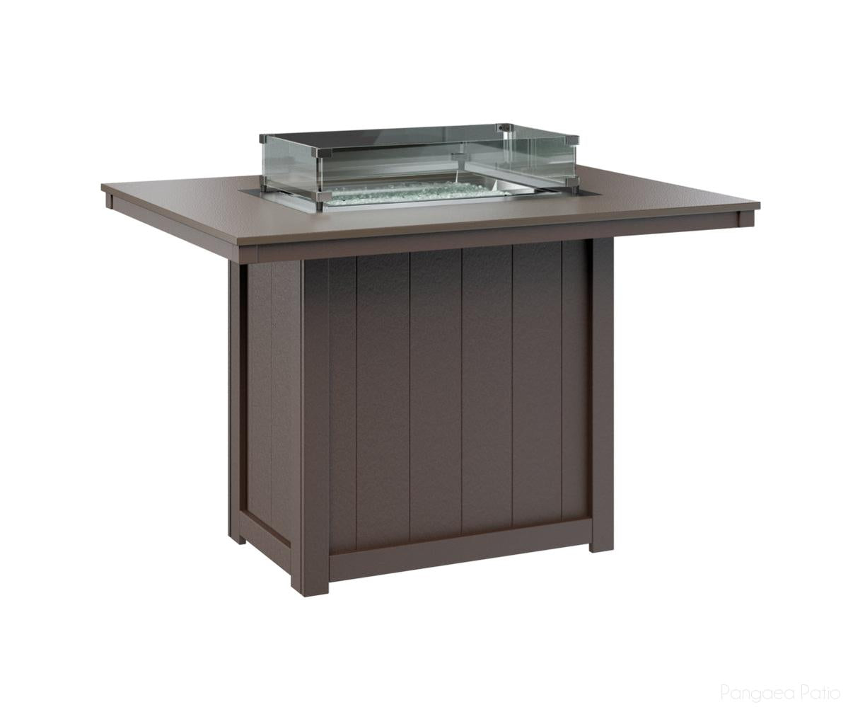 BGDHFT4254CBZCB-Berlin Gardens-Donoma 42" x 54" Rectangular Fire Table - Hammered Top - Counter Height-Bronze BG-Chocolate Brown BG-Pangaea Patio