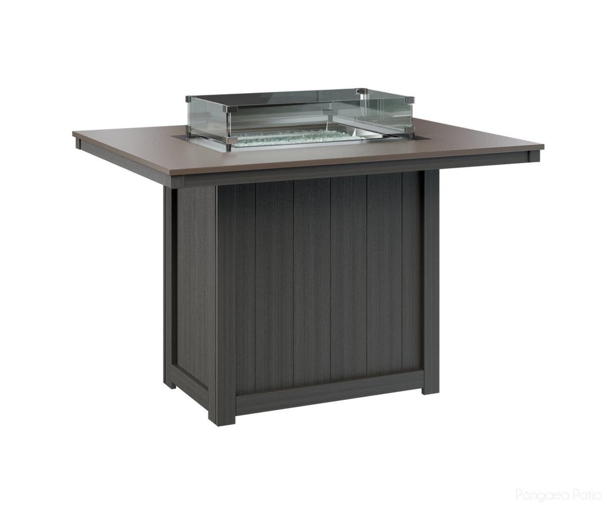BGDHFT4254CBZCG-Berlin Gardens-Donoma 42" x 54" Rectangular Fire Table - Hammered Top - Counter Height-Bronze BG-Coastal Gray BG-Pangaea Patio