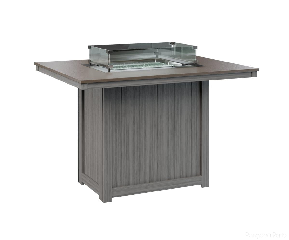 BGDHFT4254CBZDG-Berlin Gardens-Donoma 42" x 54" Rectangular Fire Table - Hammered Top - Counter Height-Bronze BG-Driftwood Gray BG-Pangaea Patio