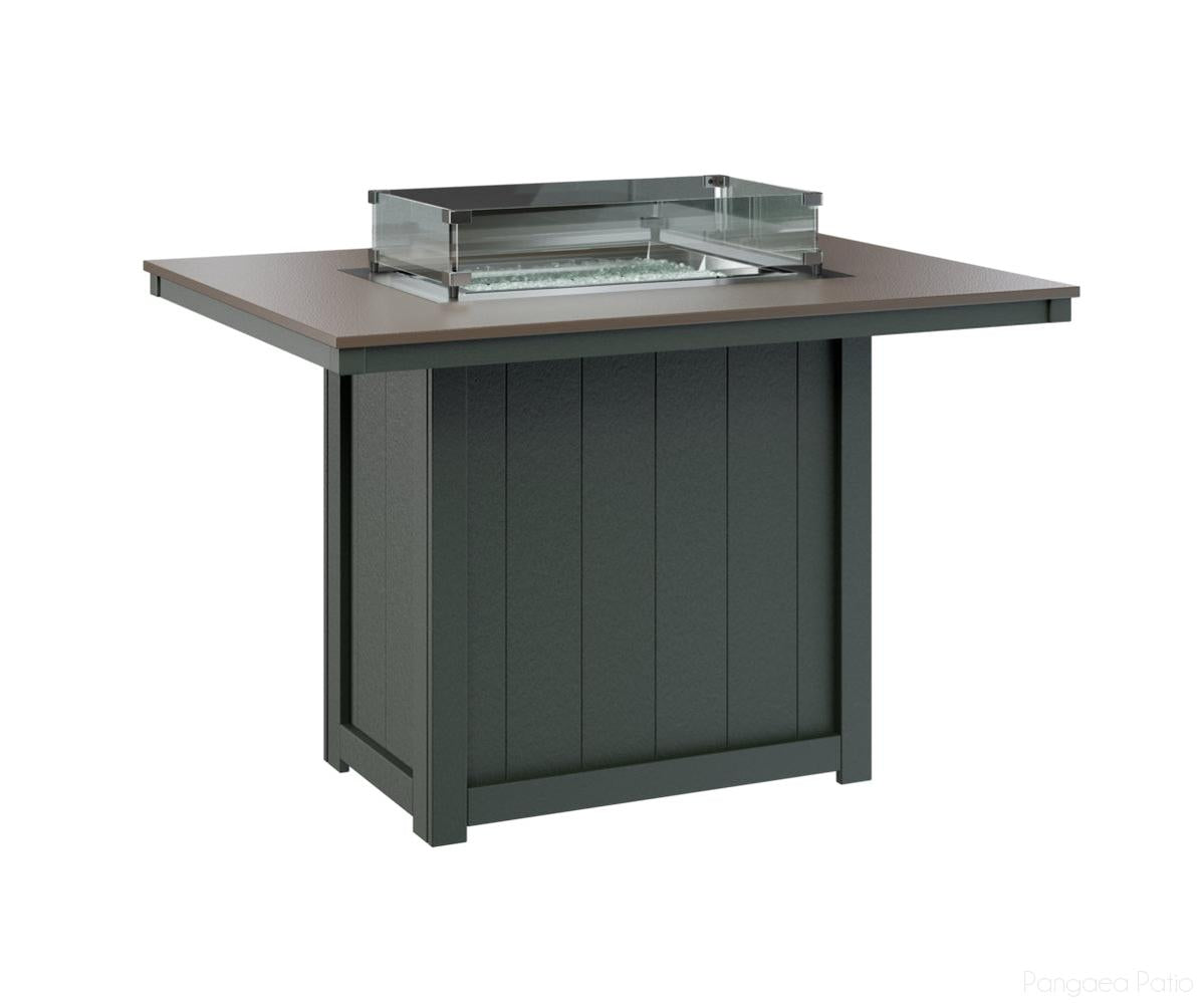 BGDHFT4254CBZGN-Berlin Gardens-Donoma 42" x 54" Rectangular Fire Table - Hammered Top - Counter Height-Bronze BG-Green BG-Pangaea Patio