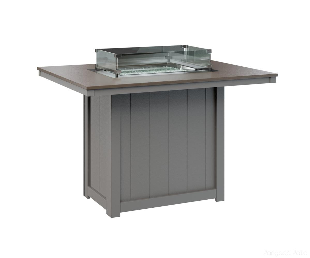 BGDHFT4254CBZLG-Berlin Gardens-Donoma 42" x 54" Rectangular Fire Table - Hammered Top - Counter Height-Bronze BG-Light Gray BG-Pangaea Patio