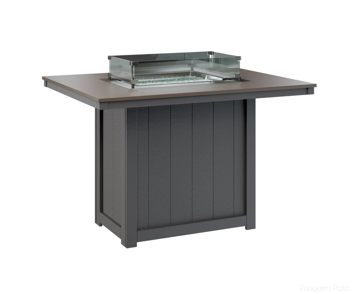 BGDHFT4254CBZSG-Berlin Gardens-Donoma 42" x 54" Rectangular Fire Table - Hammered Top - Counter Height-Bronze BG-Smoke Gray BG-Pangaea Patio