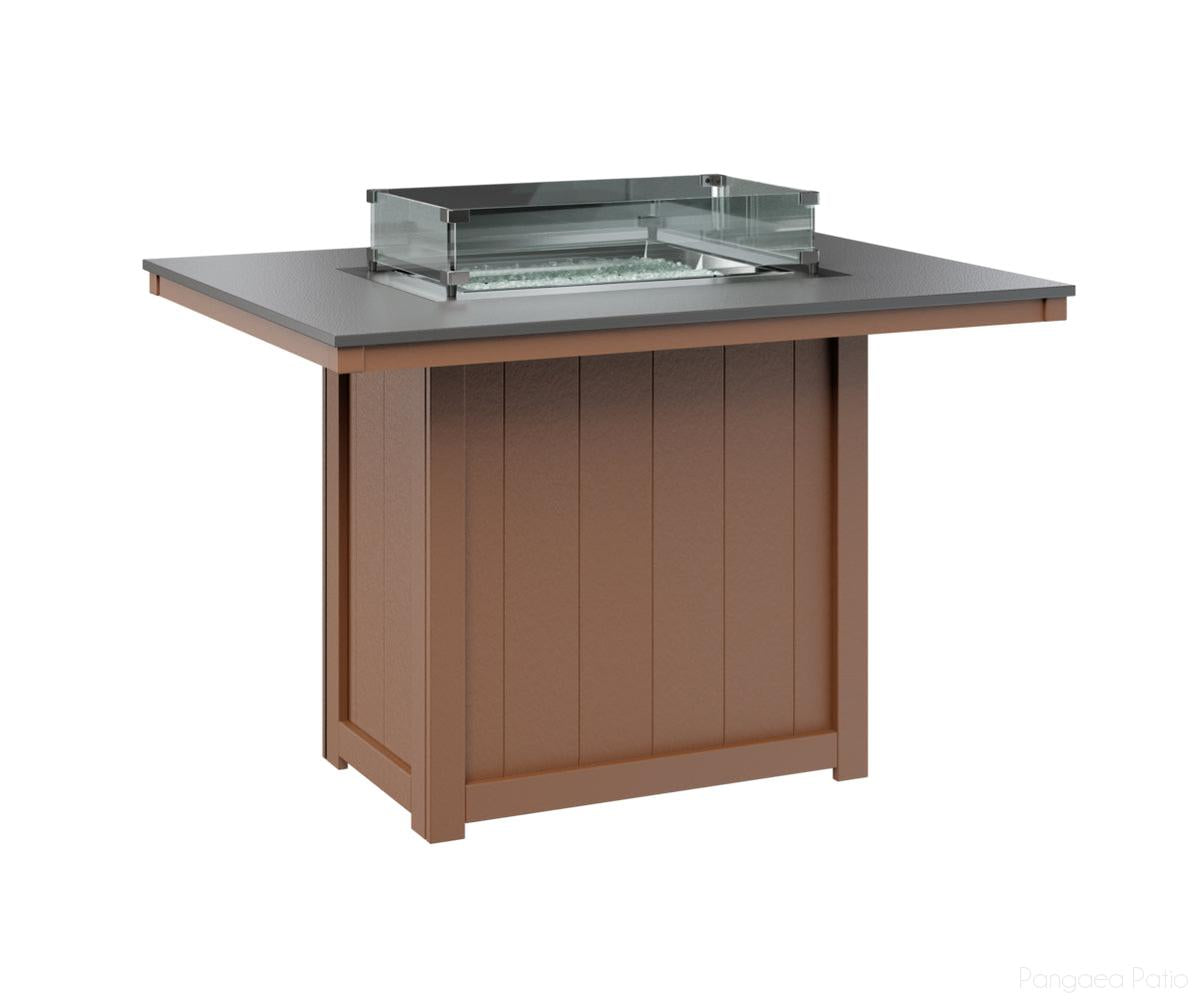 BGDHFT4254CSTCD-Berlin Gardens-Donoma 42" x 54" Rectangular Fire Table - Hammered Top - Counter Height-Stainless BG-Cedar BG-Pangaea Patio