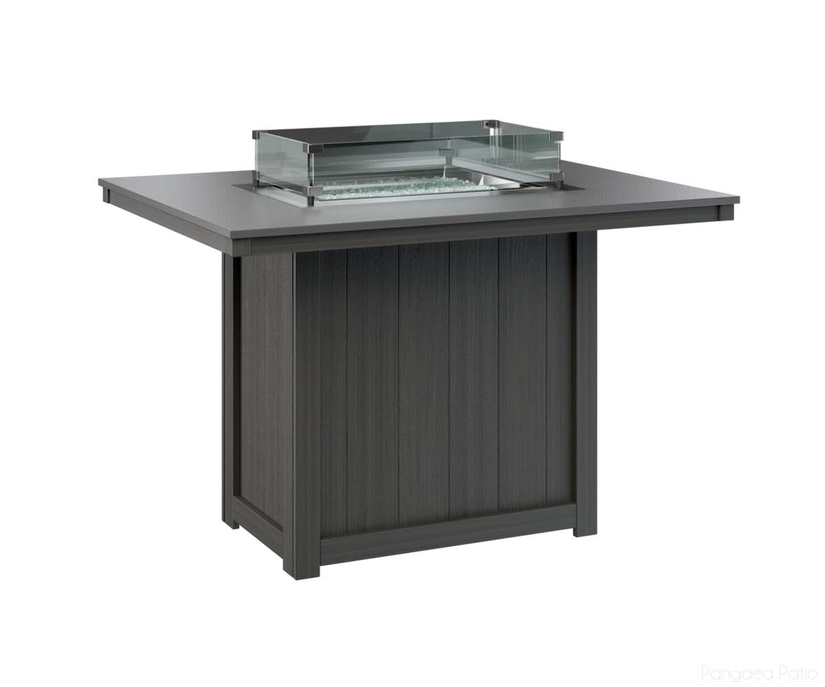BGDHFT4254CSTCG-Berlin Gardens-Donoma 42" x 54" Rectangular Fire Table - Hammered Top - Counter Height-Stainless BG-Coastal Gray BG-Pangaea Patio