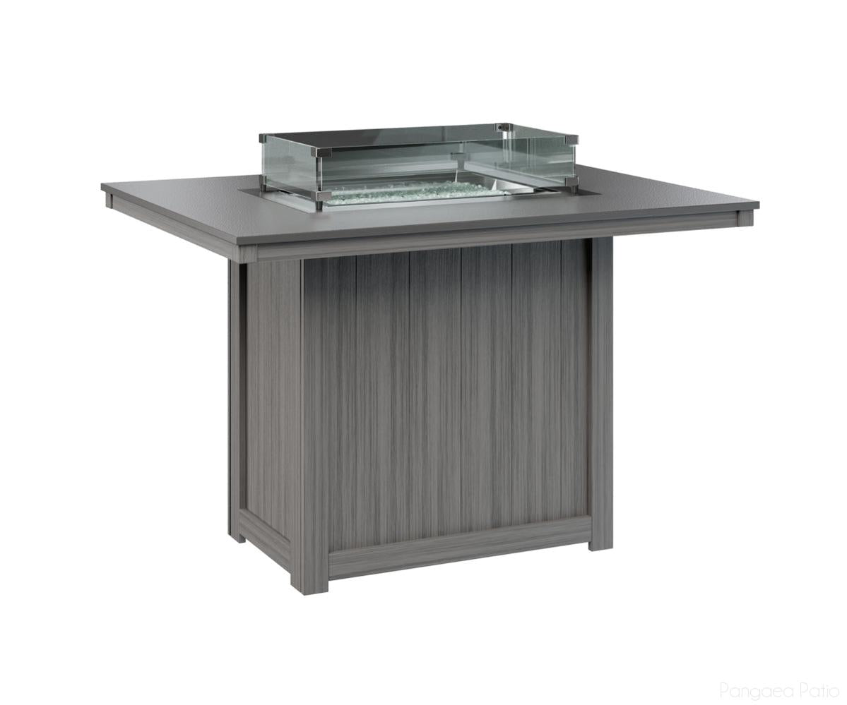 BGDHFT4254CSTDG-Berlin Gardens-Donoma 42" x 54" Rectangular Fire Table - Hammered Top - Counter Height-Stainless BG-Driftwood Gray BG-Pangaea Patio