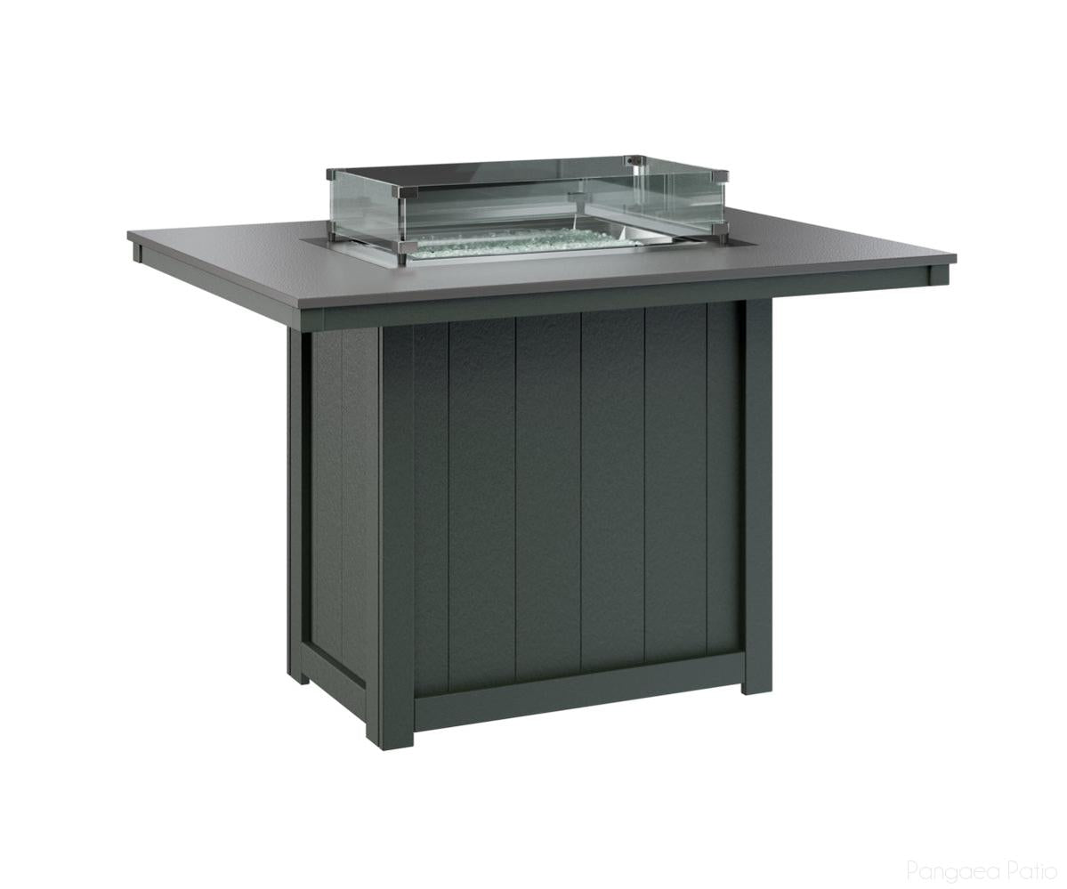 BGDHFT4254CSTGN-Berlin Gardens-Donoma 42" x 54" Rectangular Fire Table - Hammered Top - Counter Height-Stainless BG-Green BG-Pangaea Patio