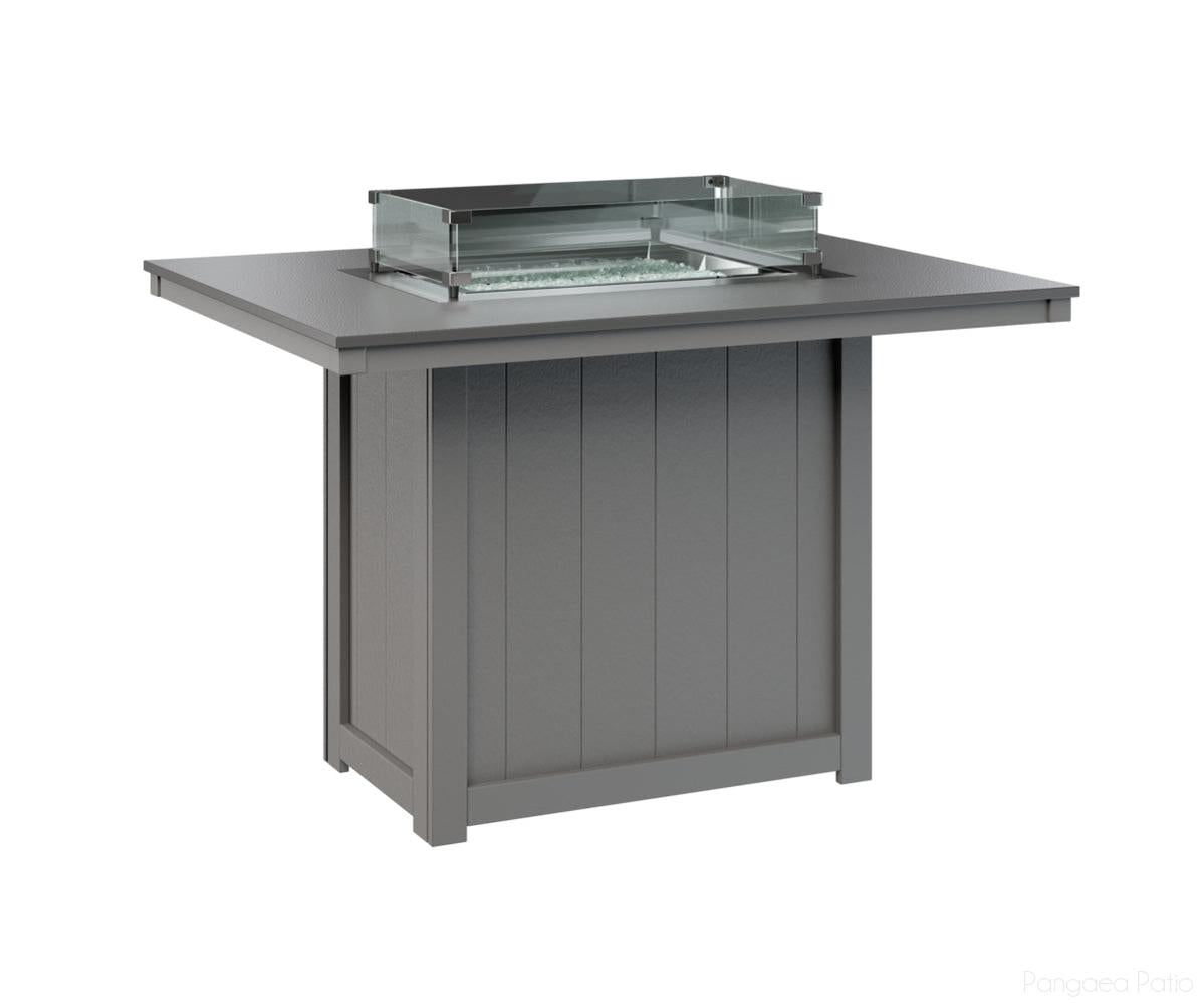BGDHFT4254CSTLG-Berlin Gardens-Donoma 42" x 54" Rectangular Fire Table - Hammered Top - Counter Height-Stainless BG-Light Gray BG-Pangaea Patio