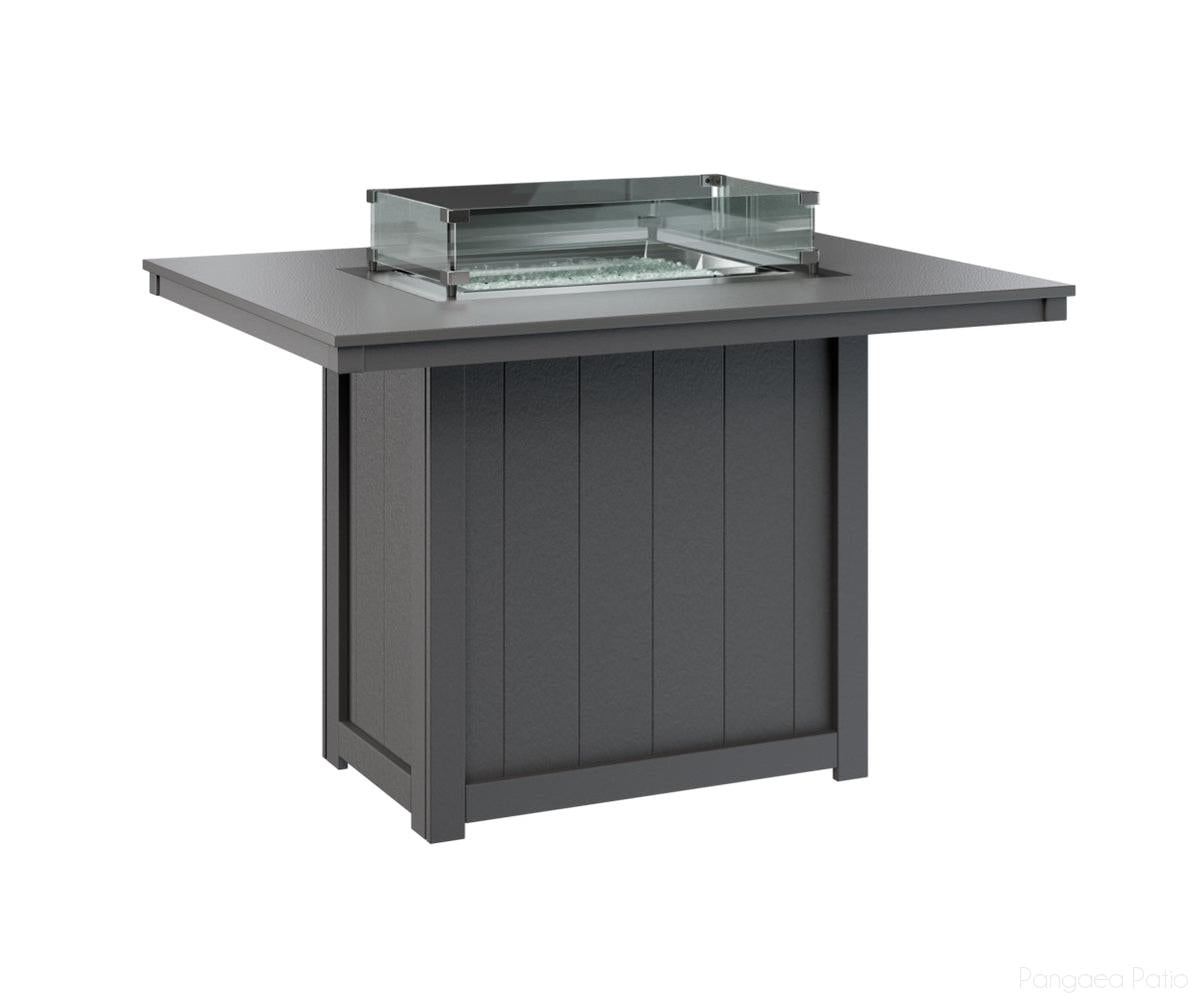 BGDHFT4254CSTSG-Berlin Gardens-Donoma 42" x 54" Rectangular Fire Table - Hammered Top - Counter Height-Stainless BG-Smoke Gray BG-Pangaea Patio