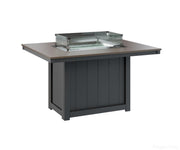 BGDHFT4254DBZBK-Berlin Gardens-Donoma 42" x 54" Rectangular Fire Table - Hammered Top - Dining Height-Bronze BG-Black BG-Pangaea Patio