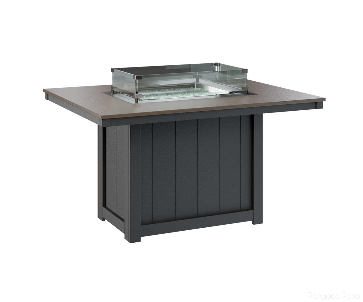 BGDHFT4254DBZBK-Berlin Gardens-Donoma 42" x 54" Rectangular Fire Table - Hammered Top - Dining Height-Bronze BG-Black BG-Pangaea Patio