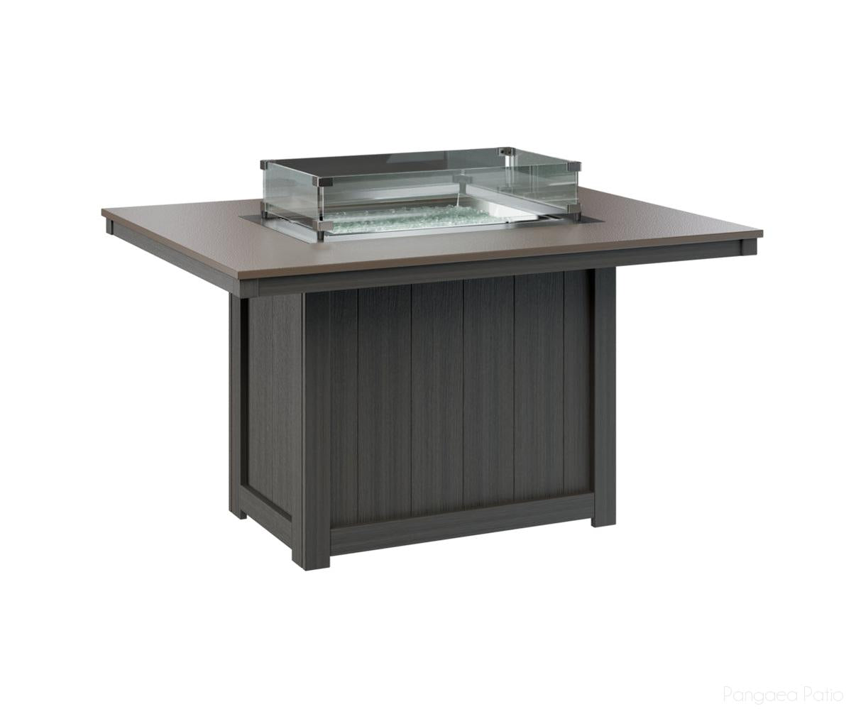 BGDHFT4254DBZCG-Berlin Gardens-Donoma 42" x 54" Rectangular Fire Table - Hammered Top - Dining Height-Bronze BG-Coastal Gray BG-Pangaea Patio