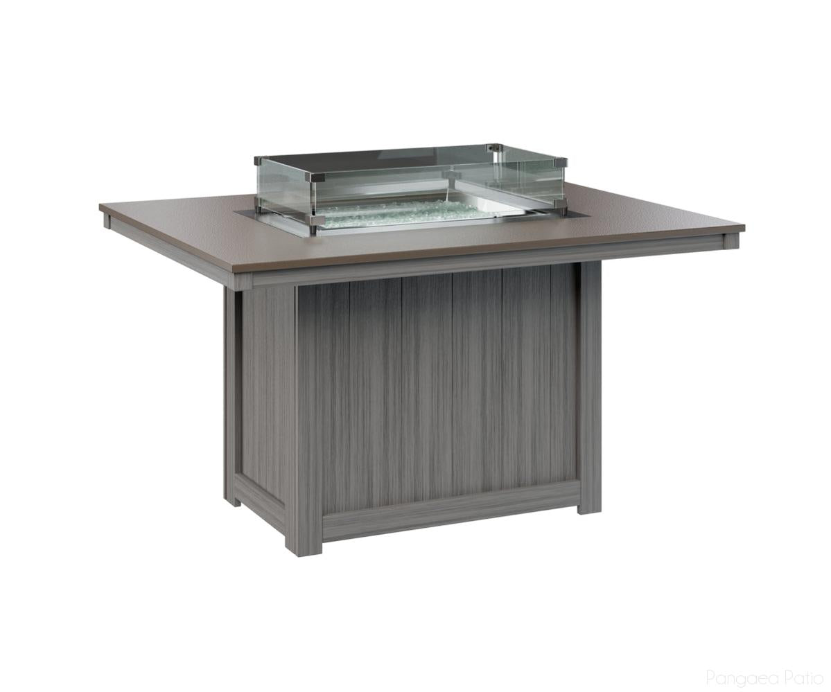 BGDHFT4254DBZDG-Berlin Gardens-Donoma 42" x 54" Rectangular Fire Table - Hammered Top - Dining Height-Bronze BG-Driftwood Gray BG-Pangaea Patio