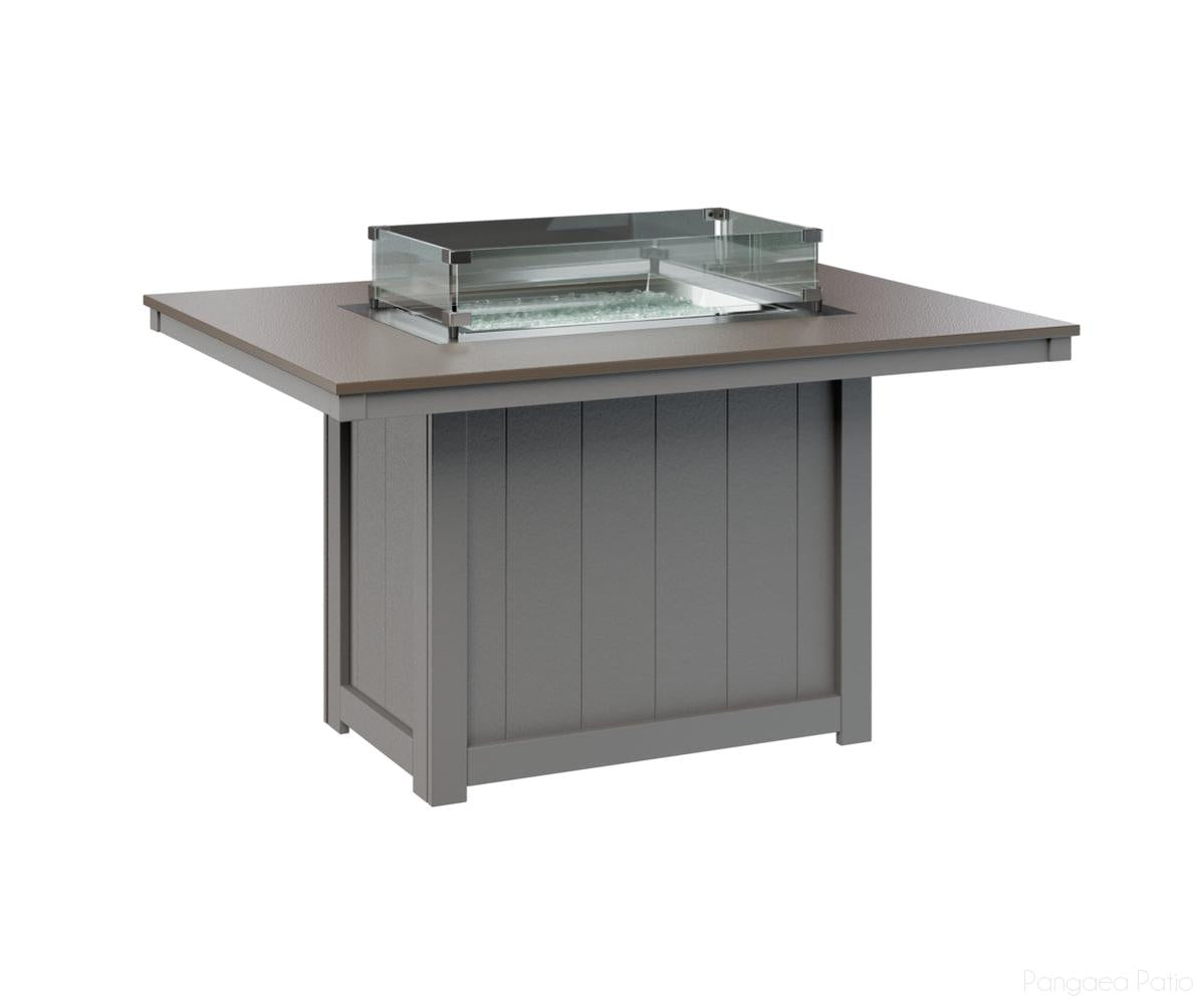 BGDHFT4254DBZLG-Berlin Gardens-Donoma 42" x 54" Rectangular Fire Table - Hammered Top - Dining Height-Bronze BG-Light Gray BG-Pangaea Patio