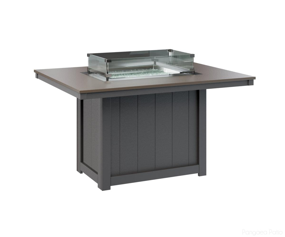 BGDHFT4254DBZSG-Berlin Gardens-Donoma 42" x 54" Rectangular Fire Table - Hammered Top - Dining Height-Bronze BG-Smoke Gray BG-Pangaea Patio