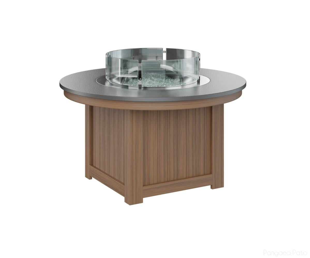 BGDHFFP2544STAM-Berlin Gardens-Donoma 44" Round Fire Pit - Hammered Top-Stainless BG-Antique Mahogany BG-Pangaea Patio