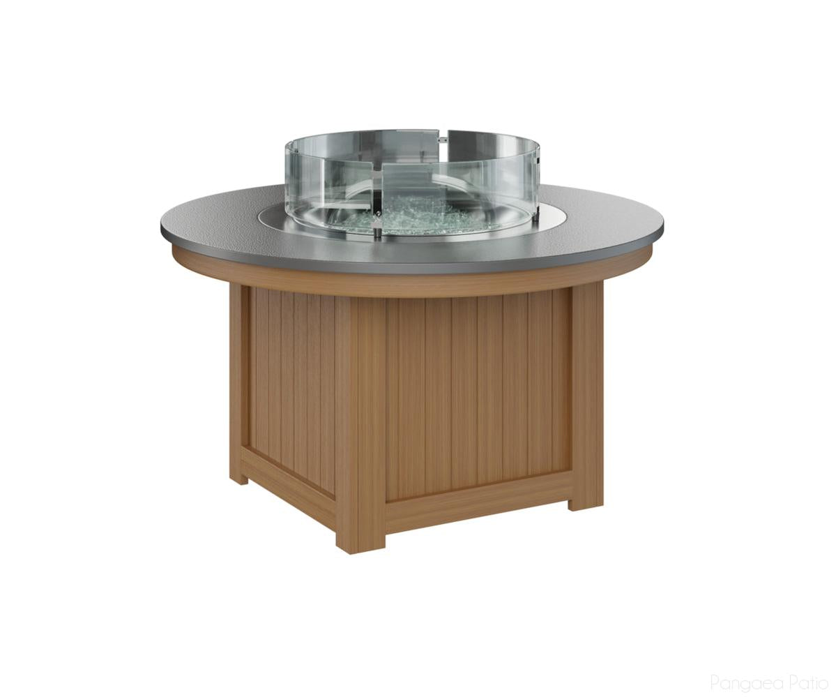 BGDHFFP2544STNT-Berlin Gardens-Donoma 44" Round Fire Pit - Hammered Top-Stainless BG-Natural Teak BG-Pangaea Patio
