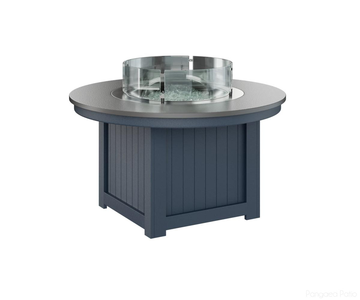 BGDHFFP2544STNB-Berlin Gardens-Donoma 44" Round Fire Pit - Hammered Top-Stainless BG-Navy Blue BG-Pangaea Patio