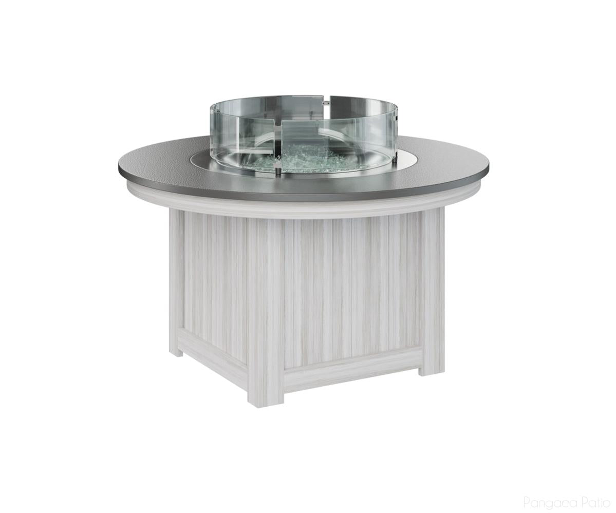 BGDHFFP2544STSE-Berlin Gardens-Donoma 44" Round Fire Pit - Hammered Top-Stainless BG-Seashell BG-Pangaea Patio