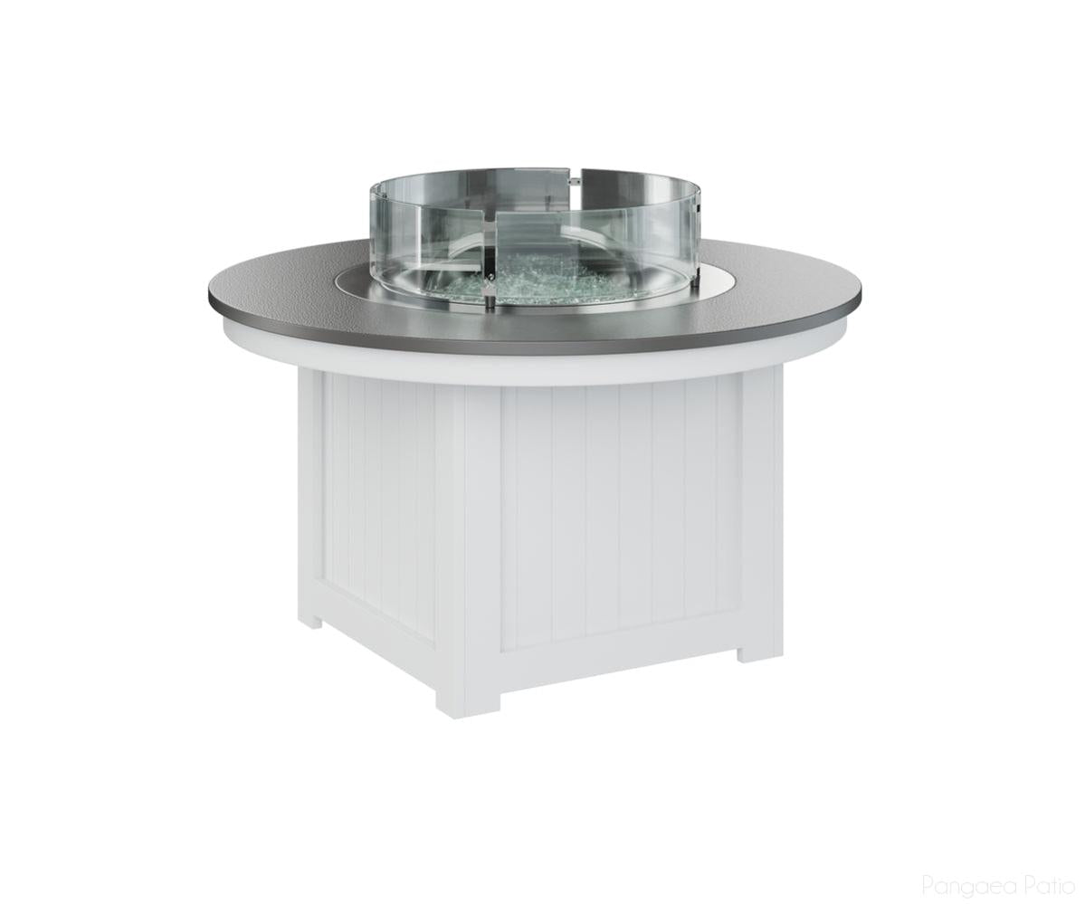 BGDHFFP2544STWH-Berlin Gardens-Donoma 44" Round Fire Pit - Hammered Top-Stainless BG-White BG-Pangaea Patio