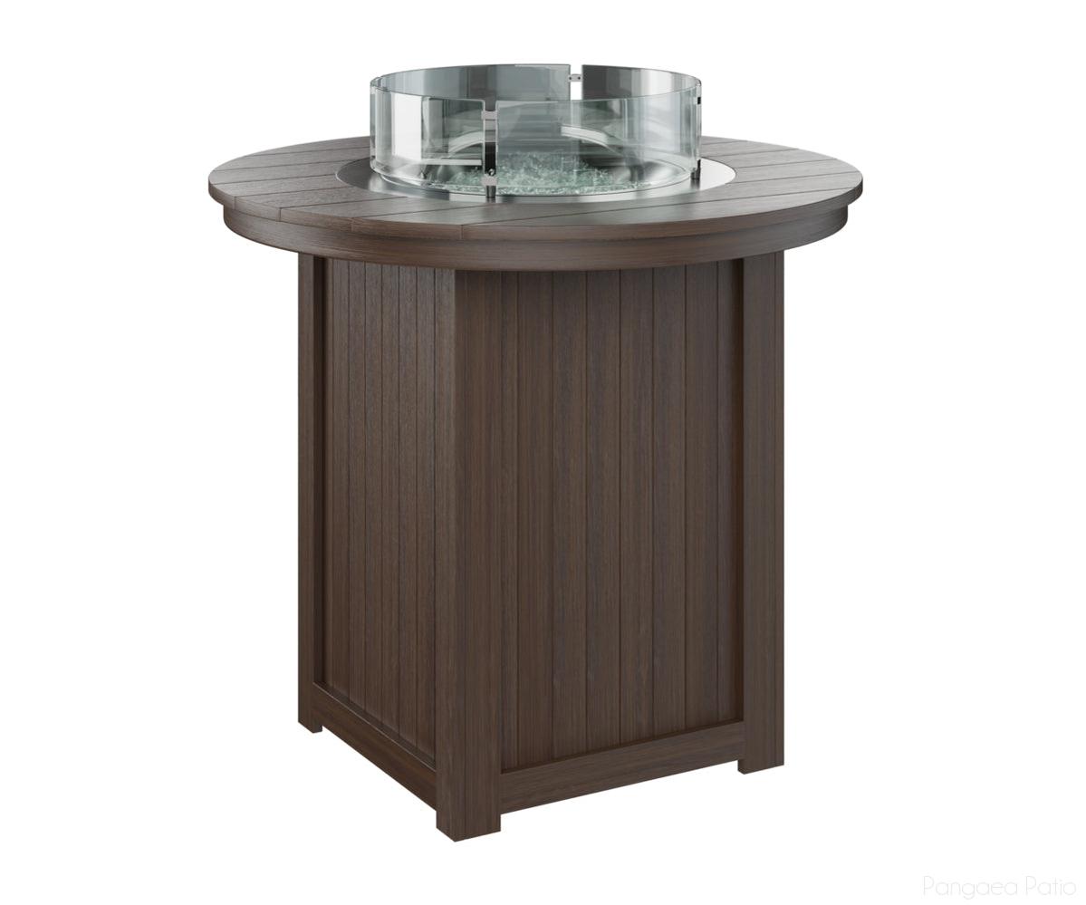 BGDRFT3944BBW-Berlin Gardens-Donoma 44" Round Fire Table - Bar Height-Brazilian Walnut BG-Pangaea Patio