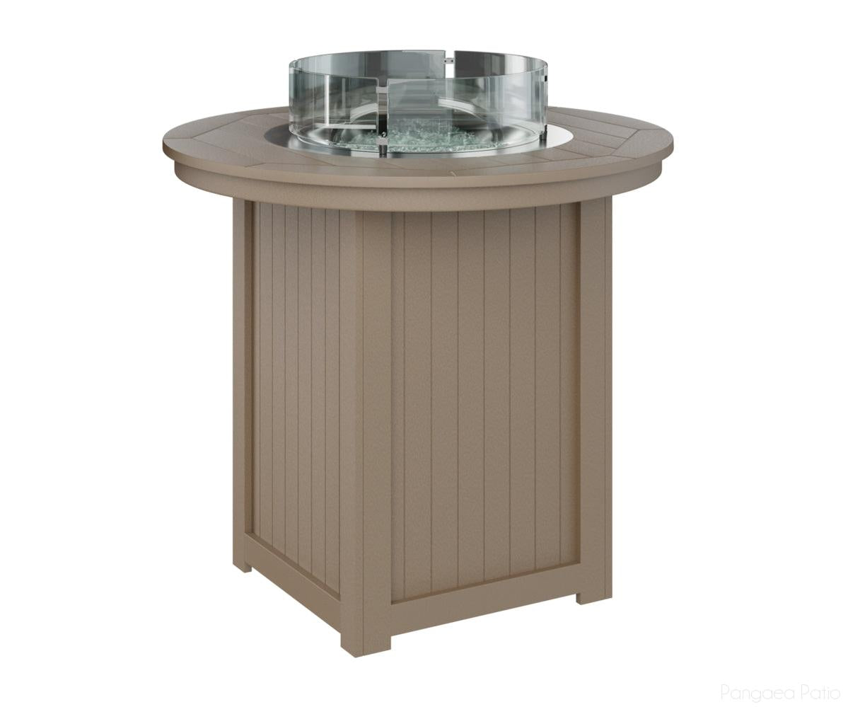 BGDRFT3944BWW-Berlin Gardens-Donoma 44" Round Fire Table - Bar Height-Weatherwood BG-Pangaea Patio