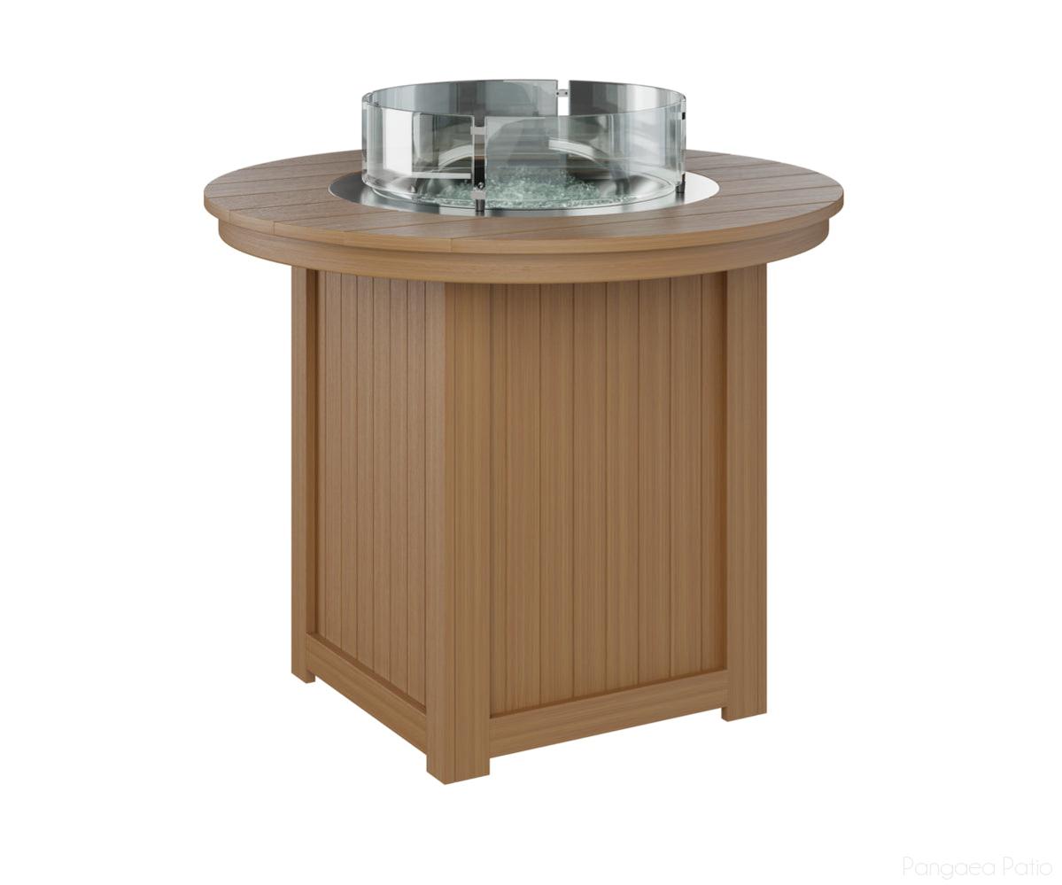 BGDRFT3644CNT-Berlin Gardens-Donoma 44" Round Fire Table - Counter Height-Natural Teak BG-Pangaea Patio