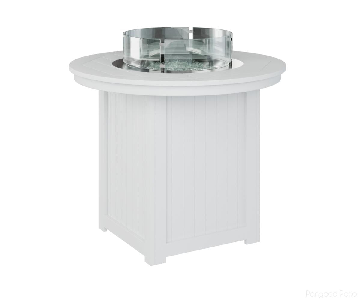BGDRFT3644CW-Berlin Gardens-Donoma 44" Round Fire Table - Counter Height-White BG-Pangaea Patio