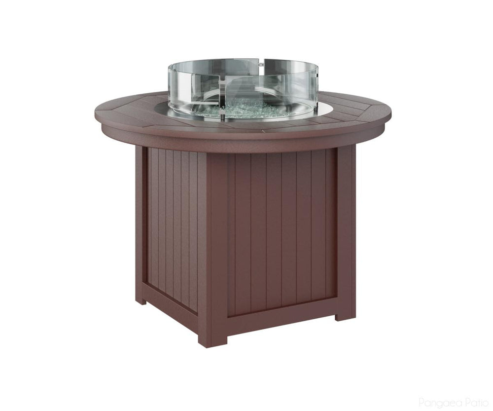 BGDRFT3044DBR-Berlin Gardens-Donoma 44" Round Fire Table - Dining Height-Burgundy BG-Pangaea Patio