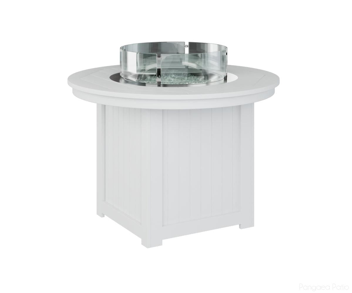 BGDRFT3044DW-Berlin Gardens-Donoma 44" Round Fire Table - Dining Height-White BG-Pangaea Patio