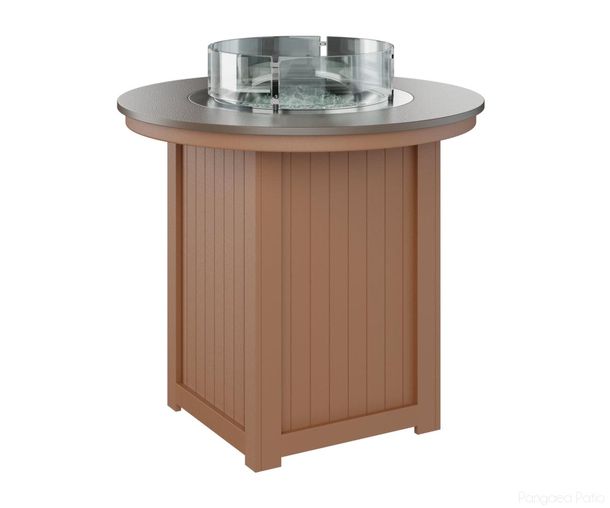 BGDHFT3944BBZCD-Berlin Gardens-Donoma 44" Round Fire Table - Hammered Top - Bar Height-Bronze BG-Cedar BG-Pangaea Patio