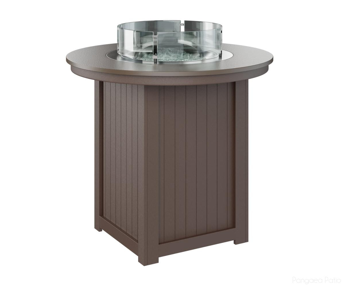 BGDHFT3944BBZCB-Berlin Gardens-Donoma 44" Round Fire Table - Hammered Top - Bar Height-Bronze BG-Chocolate Brown BG-Pangaea Patio
