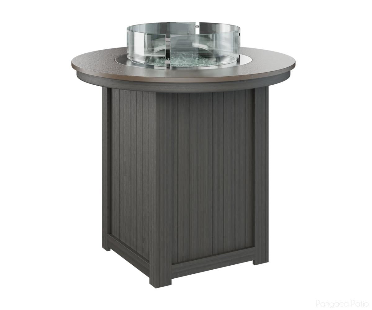 BGDHFT3944BBZCG-Berlin Gardens-Donoma 44" Round Fire Table - Hammered Top - Bar Height-Bronze BG-Coastal Gray BG-Pangaea Patio