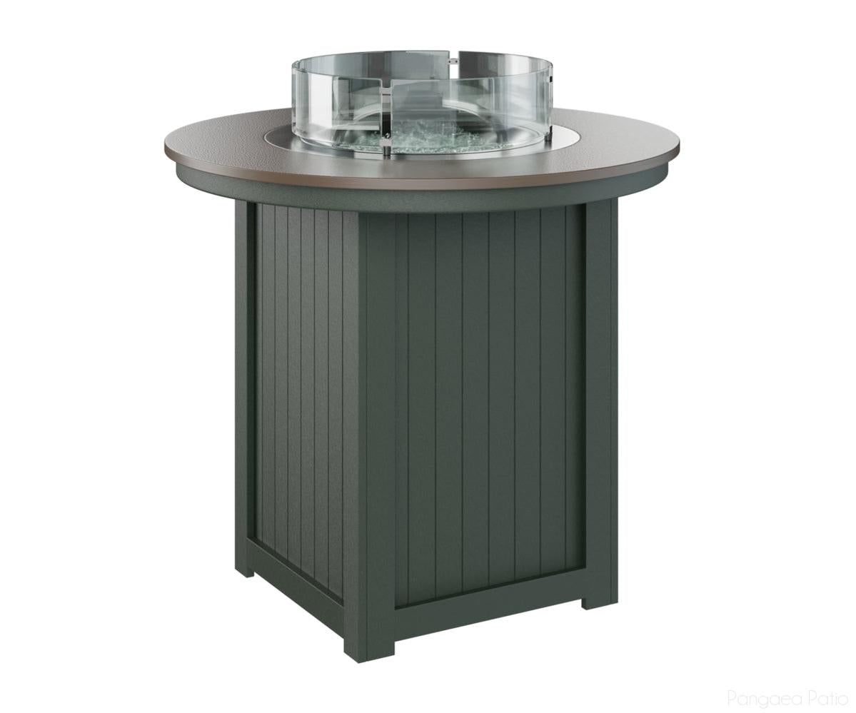BGDHFT3944BBZGN-Berlin Gardens-Donoma 44" Round Fire Table - Hammered Top - Bar Height-Bronze BG-Green BG-Pangaea Patio