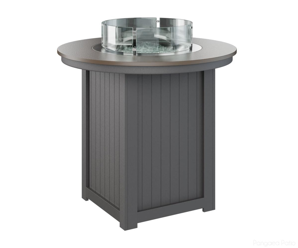 BGDHFT3944BBZSG-Berlin Gardens-Donoma 44" Round Fire Table - Hammered Top - Bar Height-Bronze BG-Smoke Gray BG-Pangaea Patio
