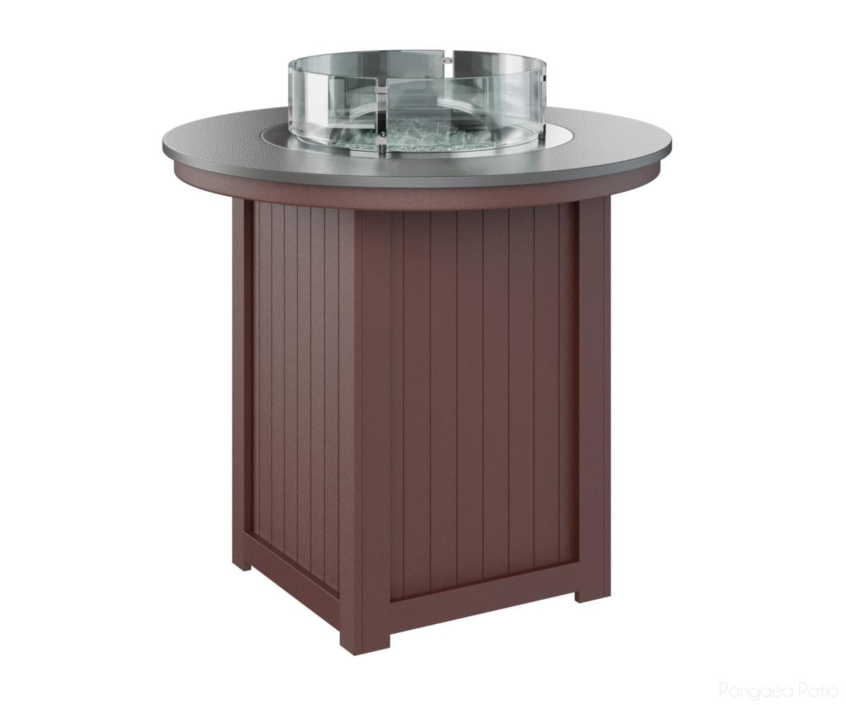 BGDHFT3944BSTBY-Berlin Gardens-Donoma 44" Round Fire Table - Hammered Top - Bar Height-Stainless BG-Burgundy BG-Pangaea Patio