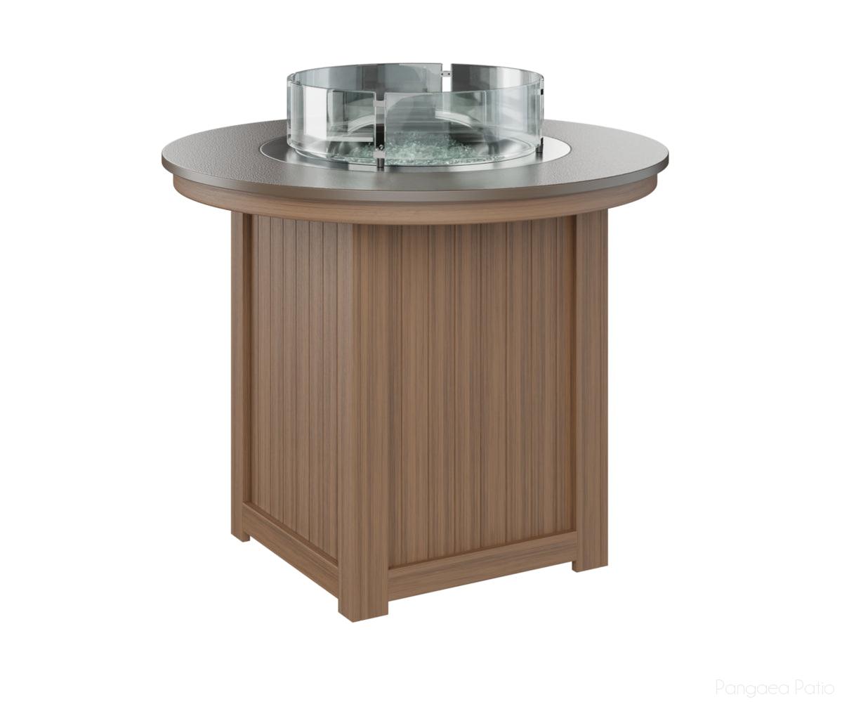 BGDHFT3644CBZAM-Berlin Gardens-Donoma 44" Round Fire Table - Hammered Top - Counter Height-Bronze BG-Antique Mahogany BG-Pangaea Patio