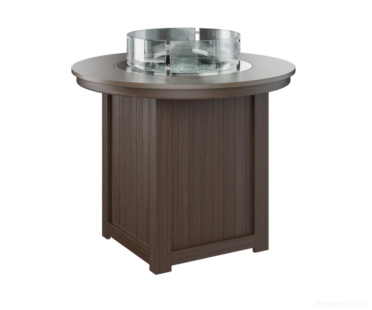 BGDHFT3644CBZBW-Berlin Gardens-Donoma 44" Round Fire Table - Hammered Top - Counter Height-Bronze BG-Brazilian Walnut BG-Pangaea Patio