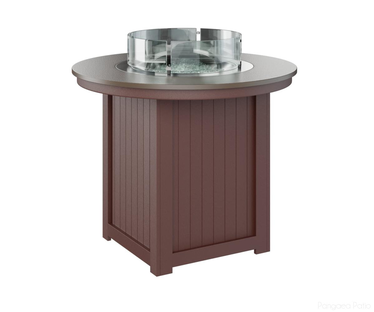 BGDHFT3644CBZBY-Berlin Gardens-Donoma 44" Round Fire Table - Hammered Top - Counter Height-Bronze BG-Burgundy BG-Pangaea Patio