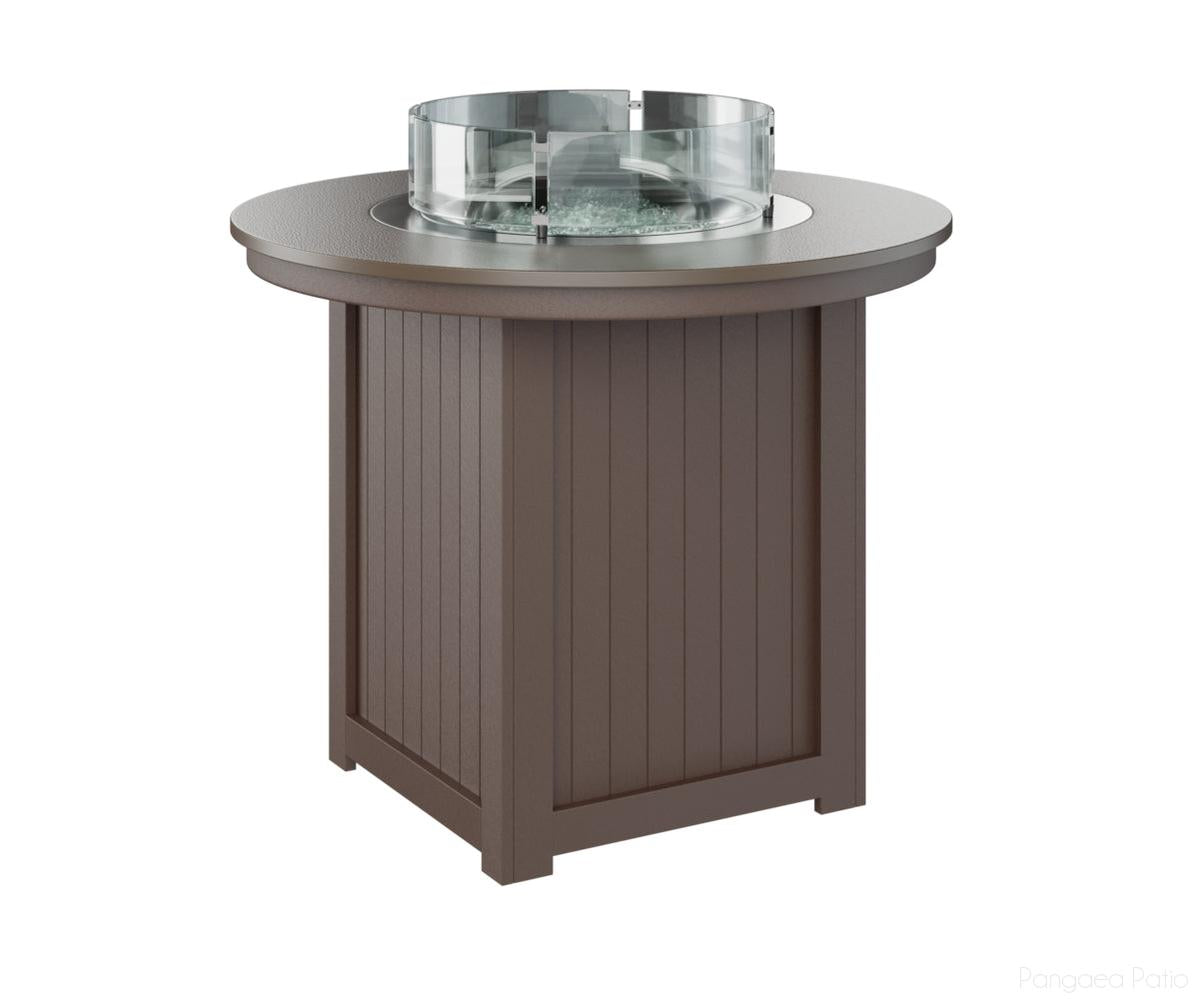 BGDHFT3644CBZCB-Berlin Gardens-Donoma 44" Round Fire Table - Hammered Top - Counter Height-Bronze BG-Chocolate Brown BG-Pangaea Patio