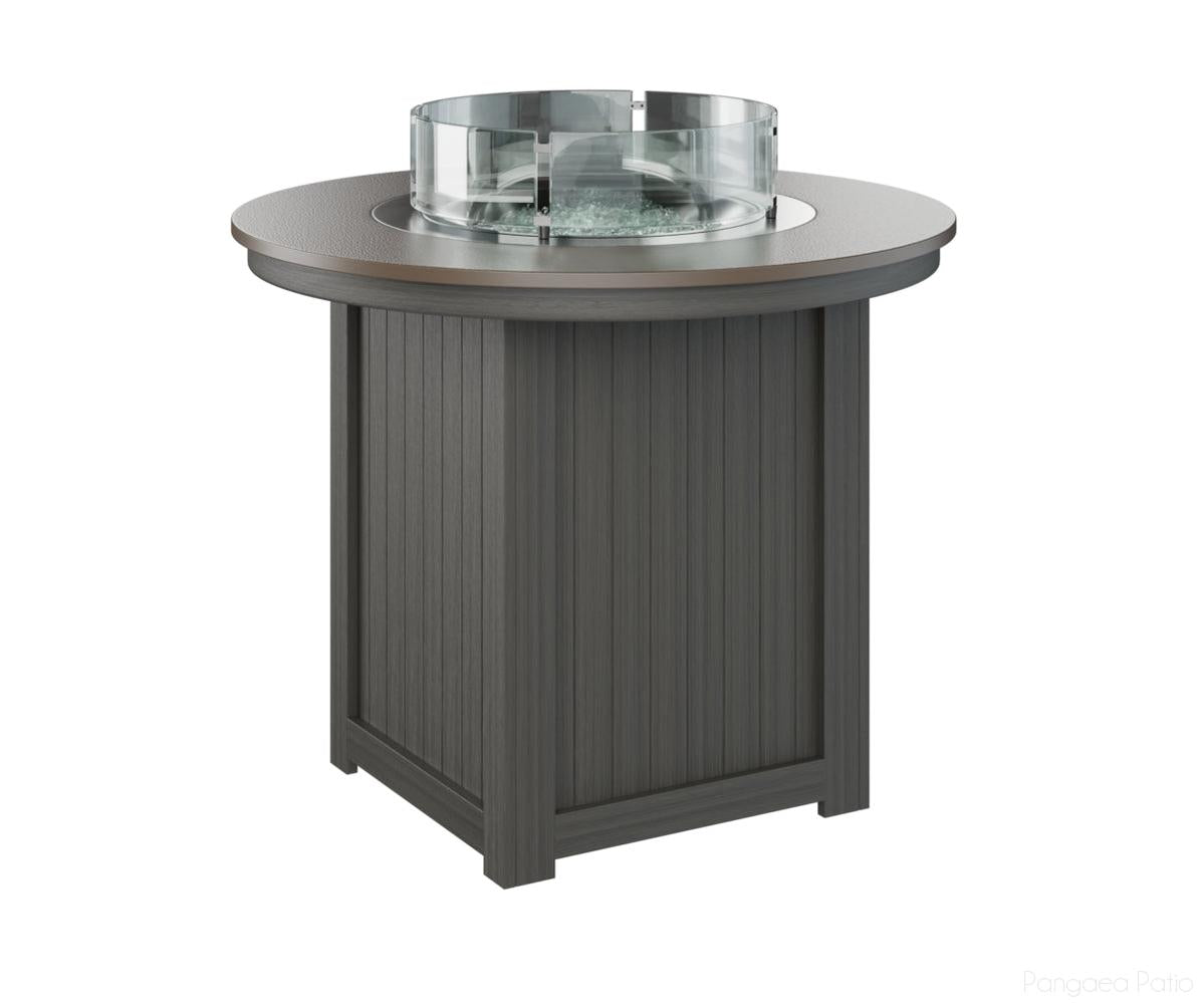 BGDHFT3644CBZCG-Berlin Gardens-Donoma 44" Round Fire Table - Hammered Top - Counter Height-Bronze BG-Coastal Gray BG-Pangaea Patio