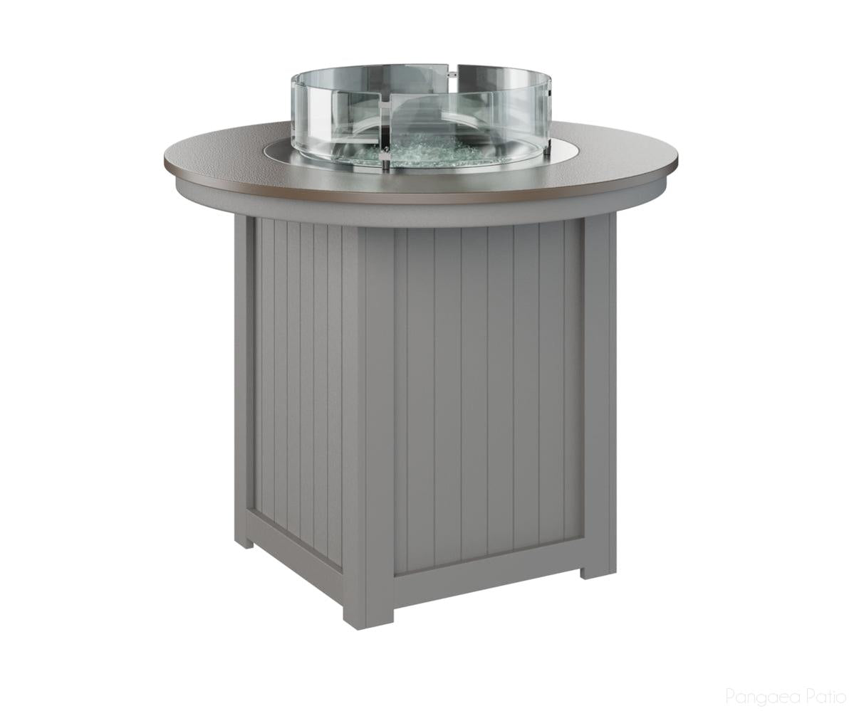 BGDHFT3644CBZLG-Berlin Gardens-Donoma 44" Round Fire Table - Hammered Top - Counter Height-Bronze BG-Light Gray BG-Pangaea Patio