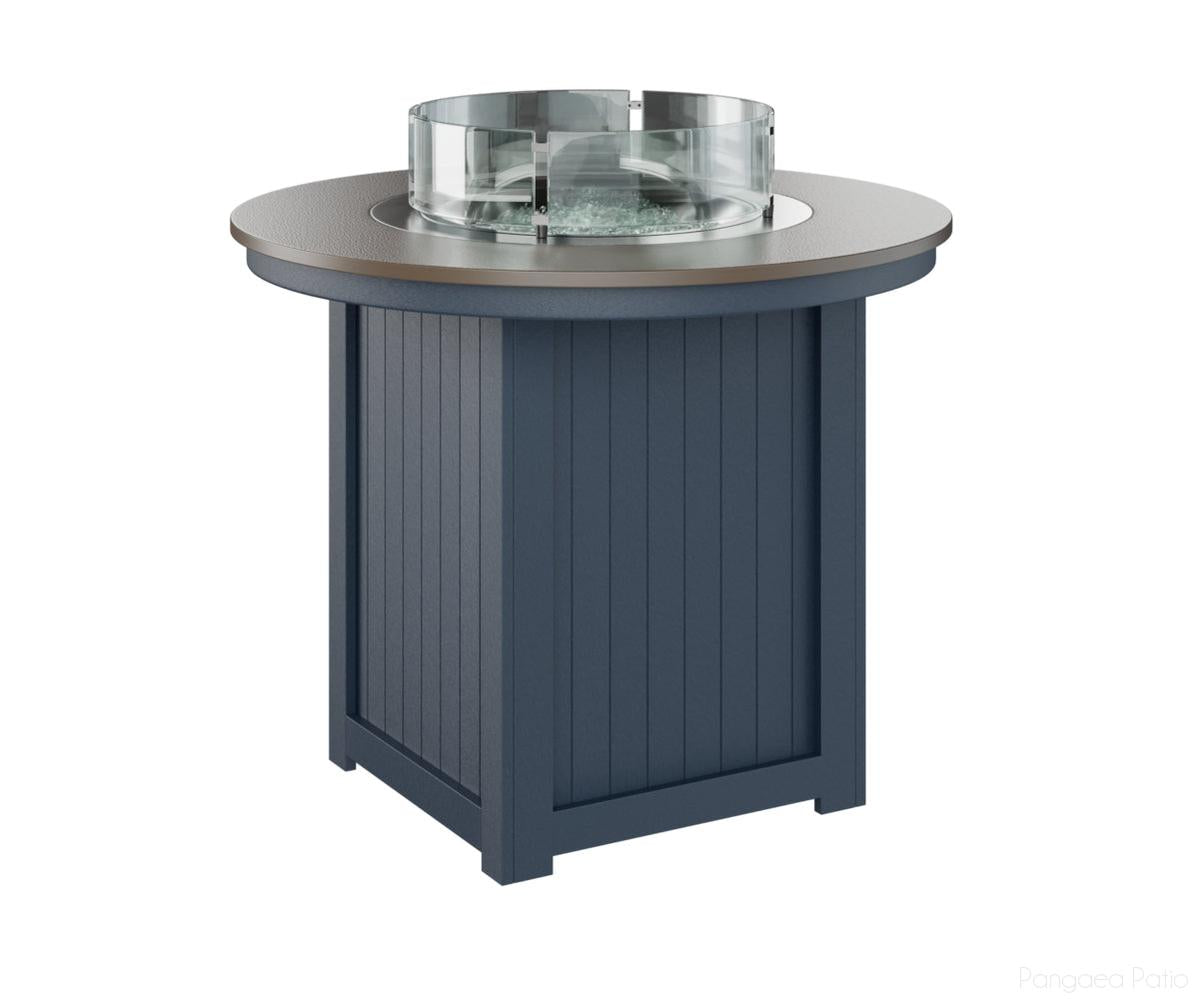 BGDHFT3644CBZNB-Berlin Gardens-Donoma 44" Round Fire Table - Hammered Top - Counter Height-Bronze BG-Navy Blue BG-Pangaea Patio