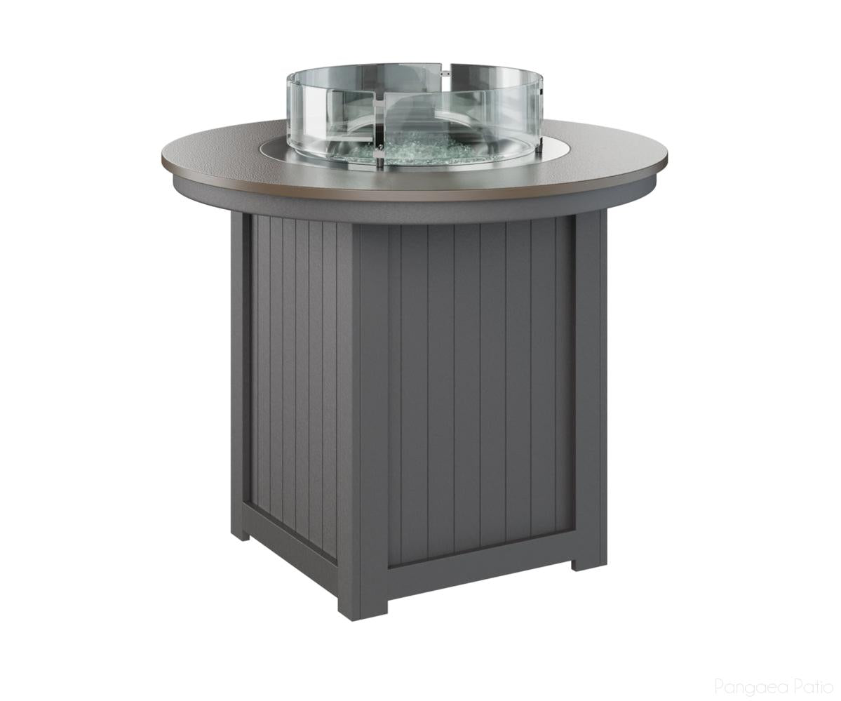 BGDHFT3644CBZSG-Berlin Gardens-Donoma 44" Round Fire Table - Hammered Top - Counter Height-Bronze BG-Smoke Gray BG-Pangaea Patio